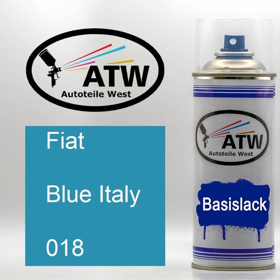 Fiat, Blue Italy, 018: 400ml Sprühdose, von ATW Autoteile West.